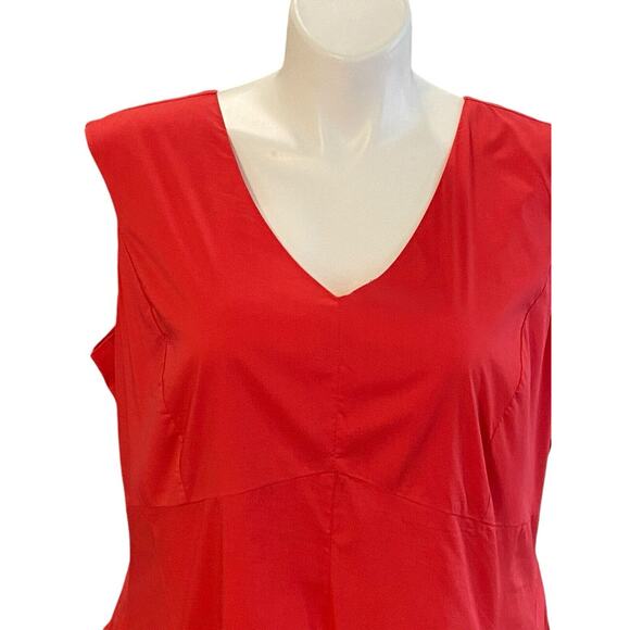 Jessica London Plus Size 18 Red Sleeveless Fit And Flare Party Dress Garden - Picture 3 of 6